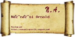 Nánási Arnold névjegykártya