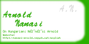 arnold nanasi business card